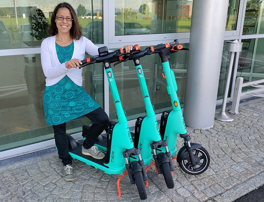 Seit Juni 2022 gibt es E-Scooters im Wirtschafts- und Dienstleistungspark Stadtgut Steyr